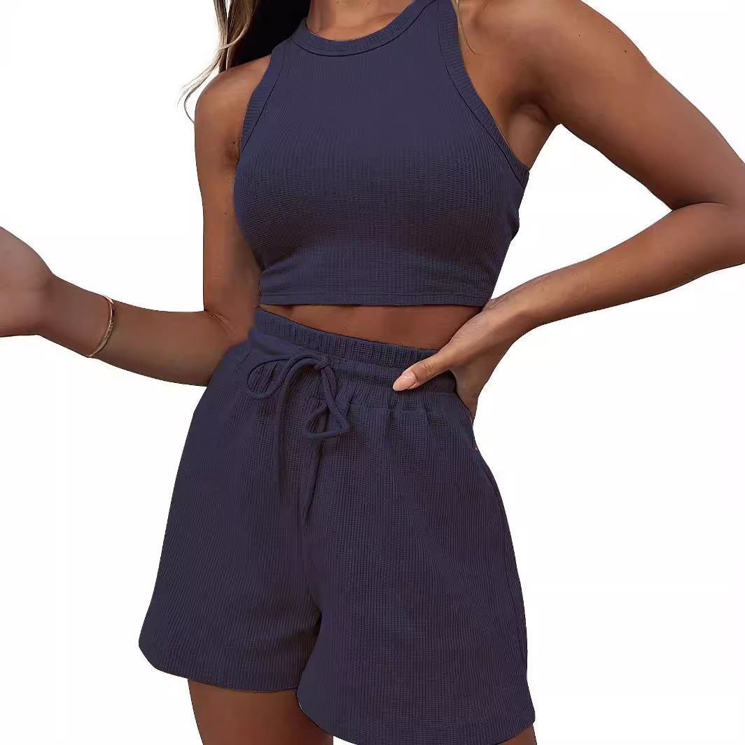 Damen sportliches Crop-Top und lässige Shorts Set Stalluxe