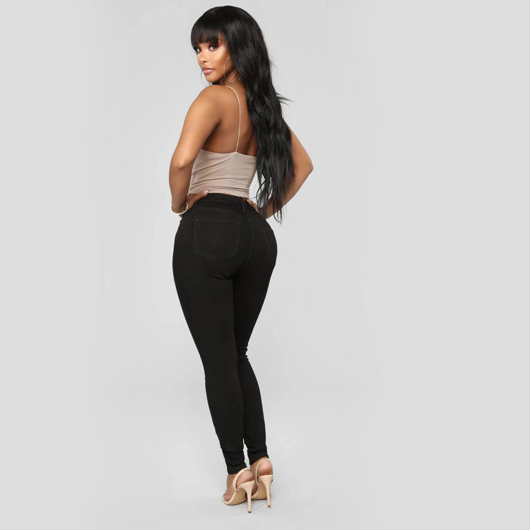 Damen figurbetonte High-Waist Jeans mit elastischem Stoff und stylischem Look Stalluxe