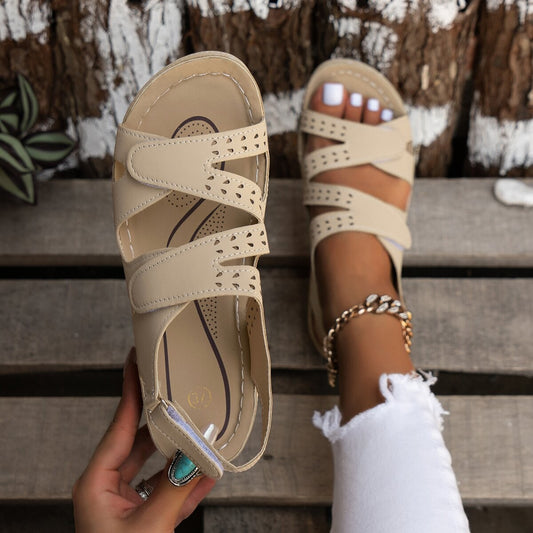Damen Riemchen-Sandalen mit verstellbarem Verschluss und ergonomischer Sohle Stalluxe