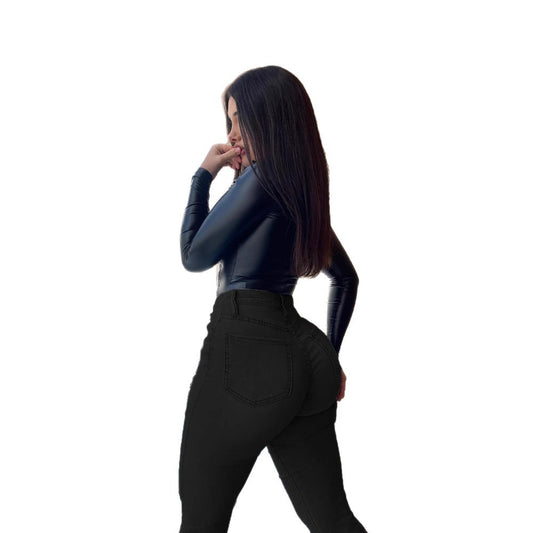 Damen Hochtaillierte Jeanshose mit formendem Schnitt Stalluxe