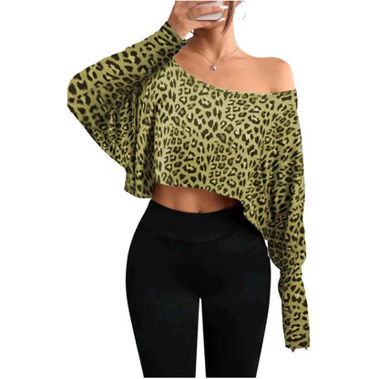 Damen Cropped Sweater mit lässigem Leopardenmuster Stalluxe