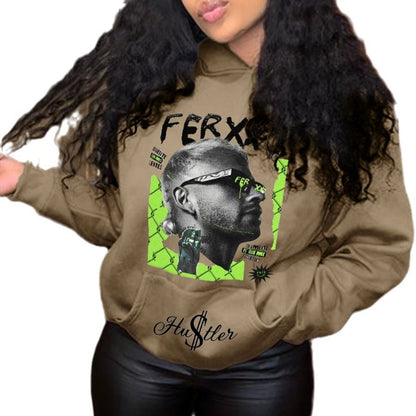 Damen Hoodie mit grafischem Streetart-Print Stalluxe