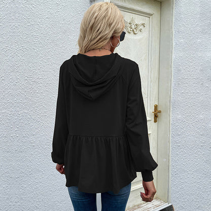 Damen lässiger Hoodie mit Rüschendetail und Kordelzug Stalluxe
