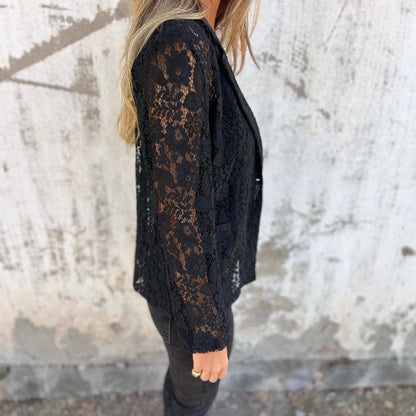 Damen Transparente Spitzenjacke mit elegantem Schnitt Stalluxe