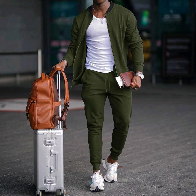 Product Image for Herren stylische Sweatjacke und Jogginghose Stalluxe - Olivgrün / M