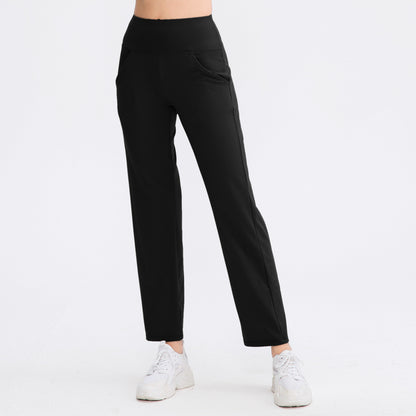 Damen Bequeme Sporthose mit hohem Bund und praktischen Seitentaschen Stalluxe