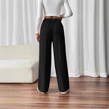 Damen Hoch taillierte Palazzo-Hose mit seitlichen Taschen und dekorativen Knopfdetails Stalluxe