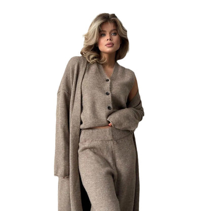 Damen Loungewear-Set mit beeindruckendem Cardigan und weitem Hosenstil Stalluxe