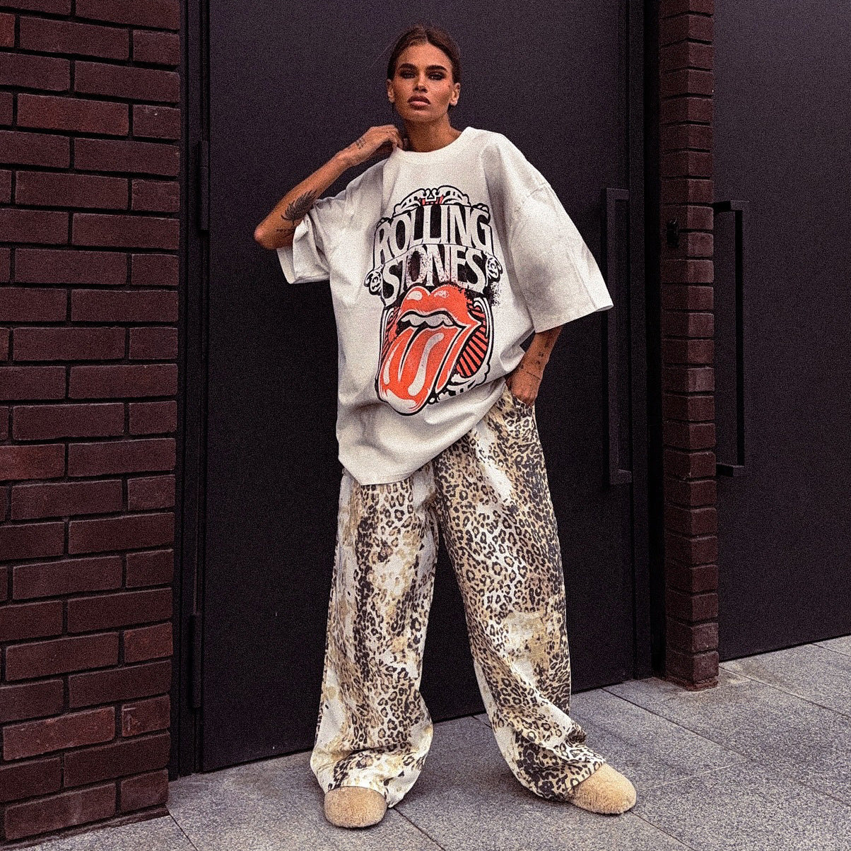 Damen Oversized T-Shirt mit kreativen Grafiken und lässigen Schnitten Stalluxe