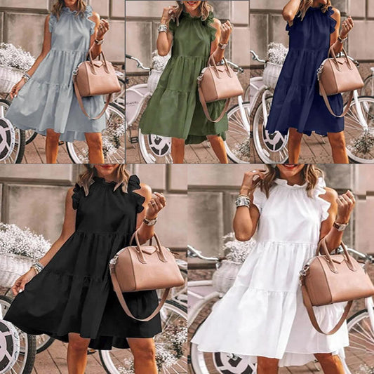 Damen verspieltes Sommerkleid mit Rüschendetails Stalluxe