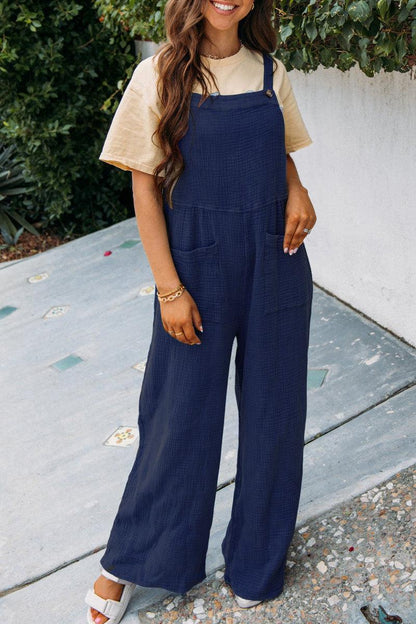 Damen Lässiger Overall mit praktischen Taschen und weitem Bein Stalluxe