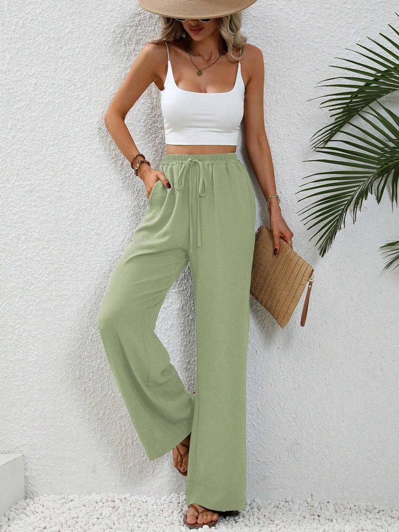 Damen weite Sommerhose mit elastischem Bund und lässigem Schnitt Stalluxe