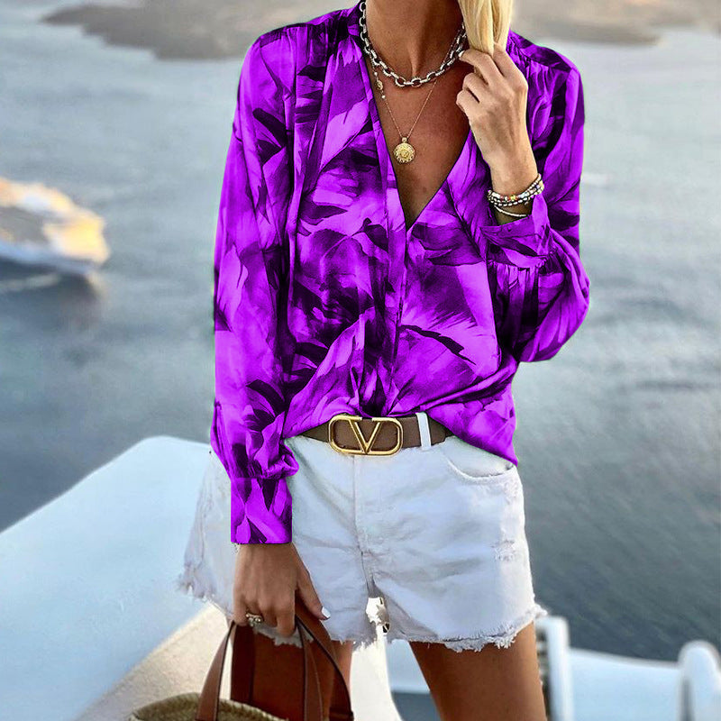 Damen Chice Bluse mit floralem Muster und modischem V-Ausschnitt Stalluxe