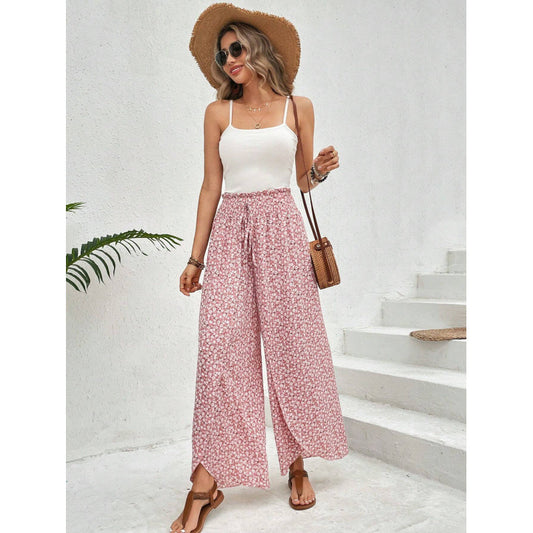 Damen weite Palazzo-Hose mit elastischem Bund und angesagtem Muster Stalluxe