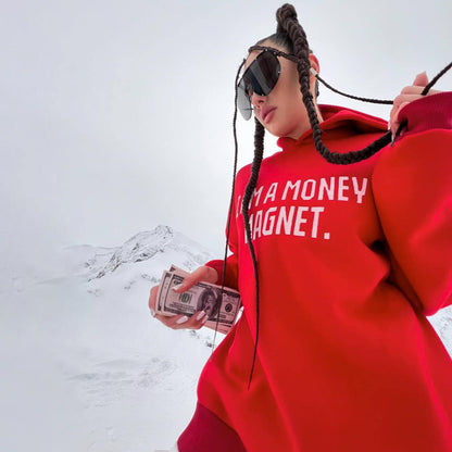 Damen Kapuzenpullover mit auffälligem Schriftzug und lockerer Passform Stalluxe