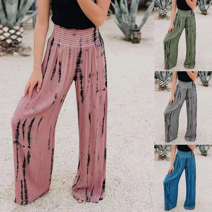 Damen Weit geschnittene Freizeithose mit elastischem Bund und Streifenmuster Stalluxe