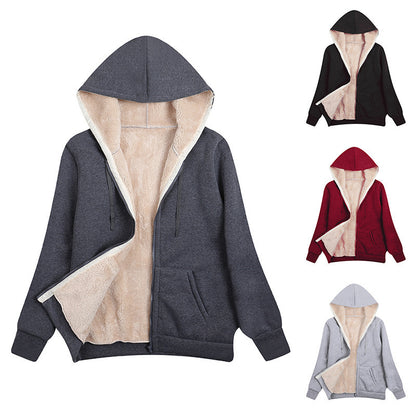 Damen kuschelige Fleecejacke mit Kapuze und Taschen Stalluxe