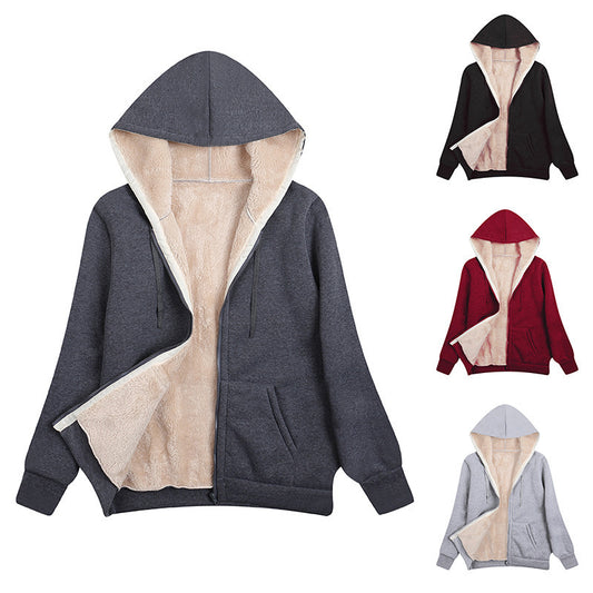 Damen kuschelige Fleecejacke mit Kapuze und Taschen Stalluxe