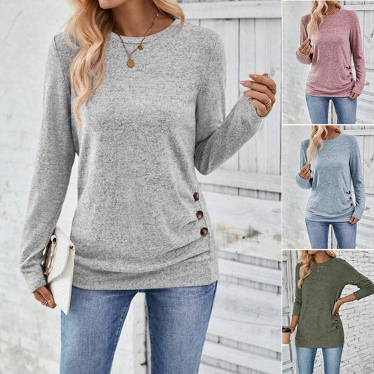 Damen lässiges Langarmshirt mit asymmetrischem Schnitt Stalluxe