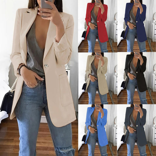 Damen Eleganter Blazer mit doppelter Knopfleiste und praktischen Taschen Stalluxe
