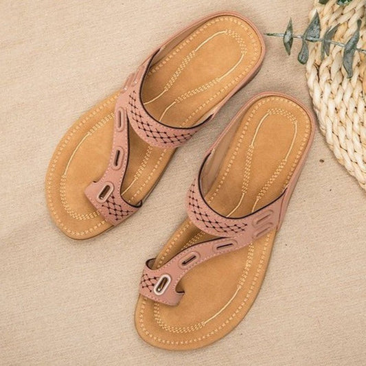 Damen bequeme Zehentrenner-Sandalen mit speziellen Riemen und komfortablem Fußbett Stalluxe