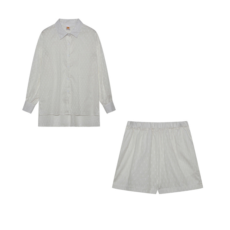 Damen lässiges Set mit atmungsaktiver Hemdbluse und komfortablen Shorts Stalluxe