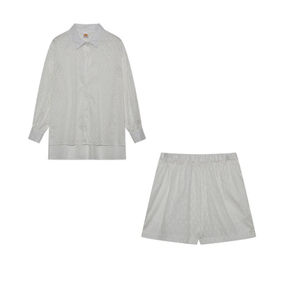Damen lässiges Set mit atmungsaktiver Hemdbluse und komfortablen Shorts Stalluxe