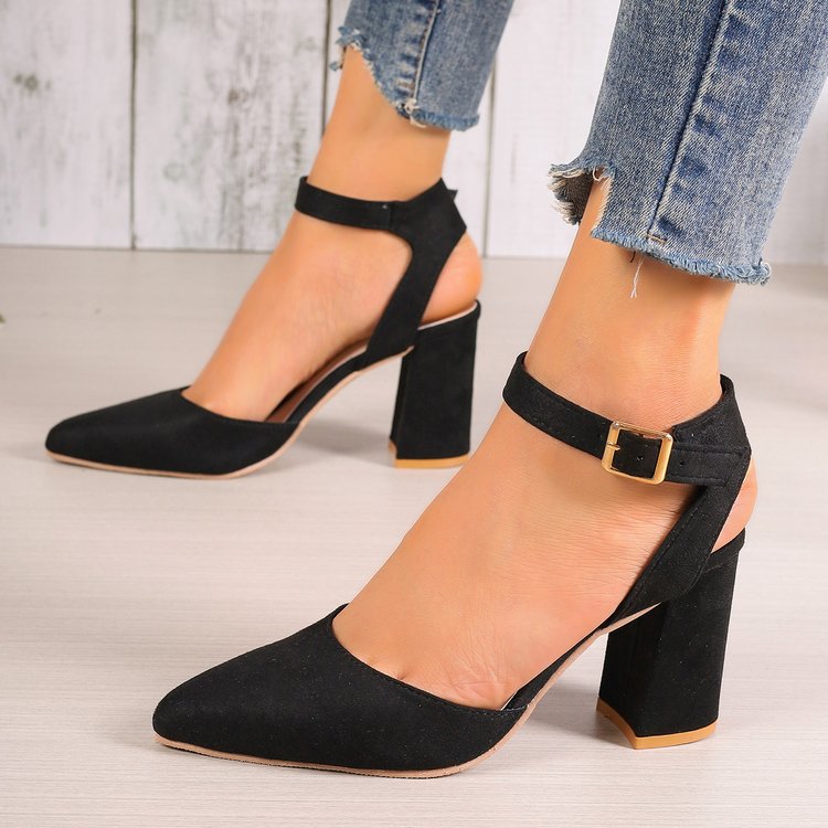 Damen elegante Slingback-Pumps mit Blockabsatz und verstellbarem Riemen Stalluxe