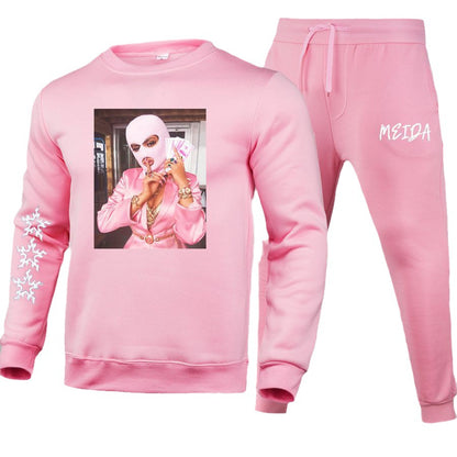 Damen Hoodie- und Jogginghose-Set mit kreativem Grafikdruck und starkem Stil Stalluxe