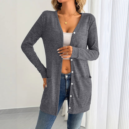 Damen Langarm-Cardigan mit praktischen Taschen und Knopfleiste Stalluxe