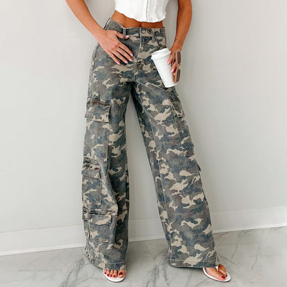 Damen Cargo-Hose mit weitem Schnitt Stalluxe