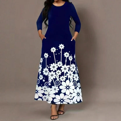 Damen Maxikleid mit floralem Design und praktischen Seitentaschen Stalluxe