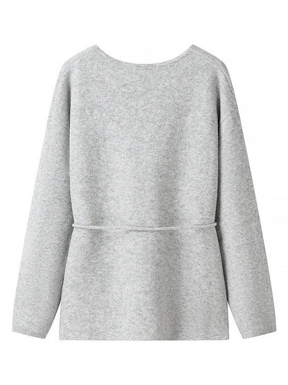 Damen komfortable Strickjacke mit Taillierung und weitem V-Ausschnitt Stalluxe