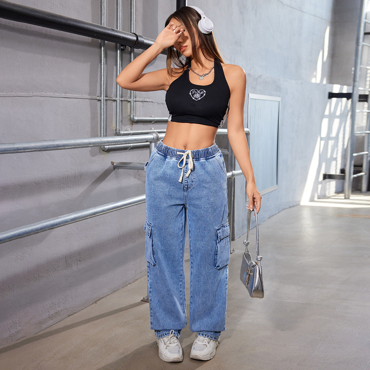 Damen Cargo-Hose mit lässigem Schnitt und praktischen Seitentaschen Stalluxe