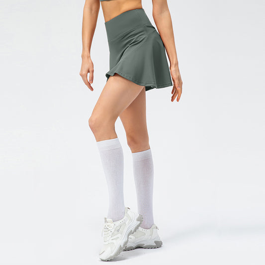 Damen Sportlicher Faltenrock mit integrierten Shorts Stalluxe