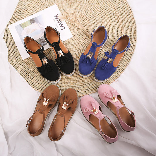Damen komfortable Ballerinas mit modischen Quasten und atmungsaktivem Obermaterial Stalluxe