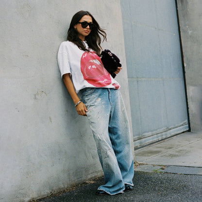 Damen Grafik T-Shirt mit kreativem Kirschmotiv Stalluxe