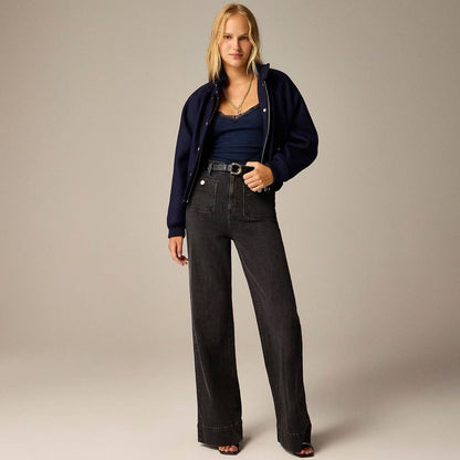 Damen Weite Jeans mit modischem Saum Stalluxe
