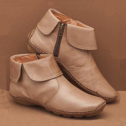 Damen stilvolle Lederstiefeletten mit seitlichem Reißverschluss Stalluxe