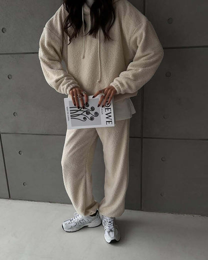 Damen Gemütlicher Fleece-Hoodie mit weiten Hosen Stalluxe