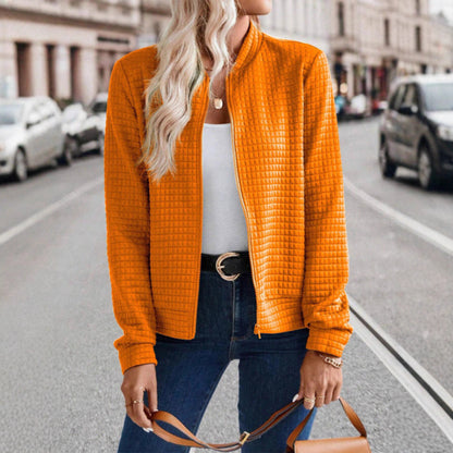 Damen modische Steppjacke mit hohen Kragen und Reißverschluss Stalluxe