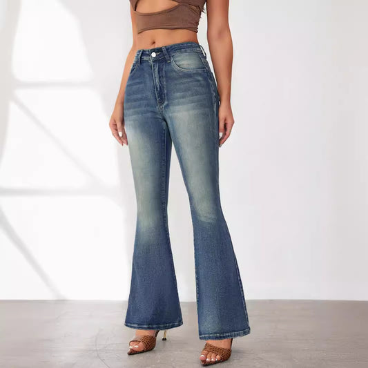 Damen Flared Jeans mit hohem Bund und schickem Schnitt Stalluxe