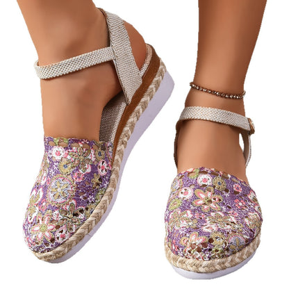 Damen Häkel-Ankelriemen-Espadrilles Stalluxe