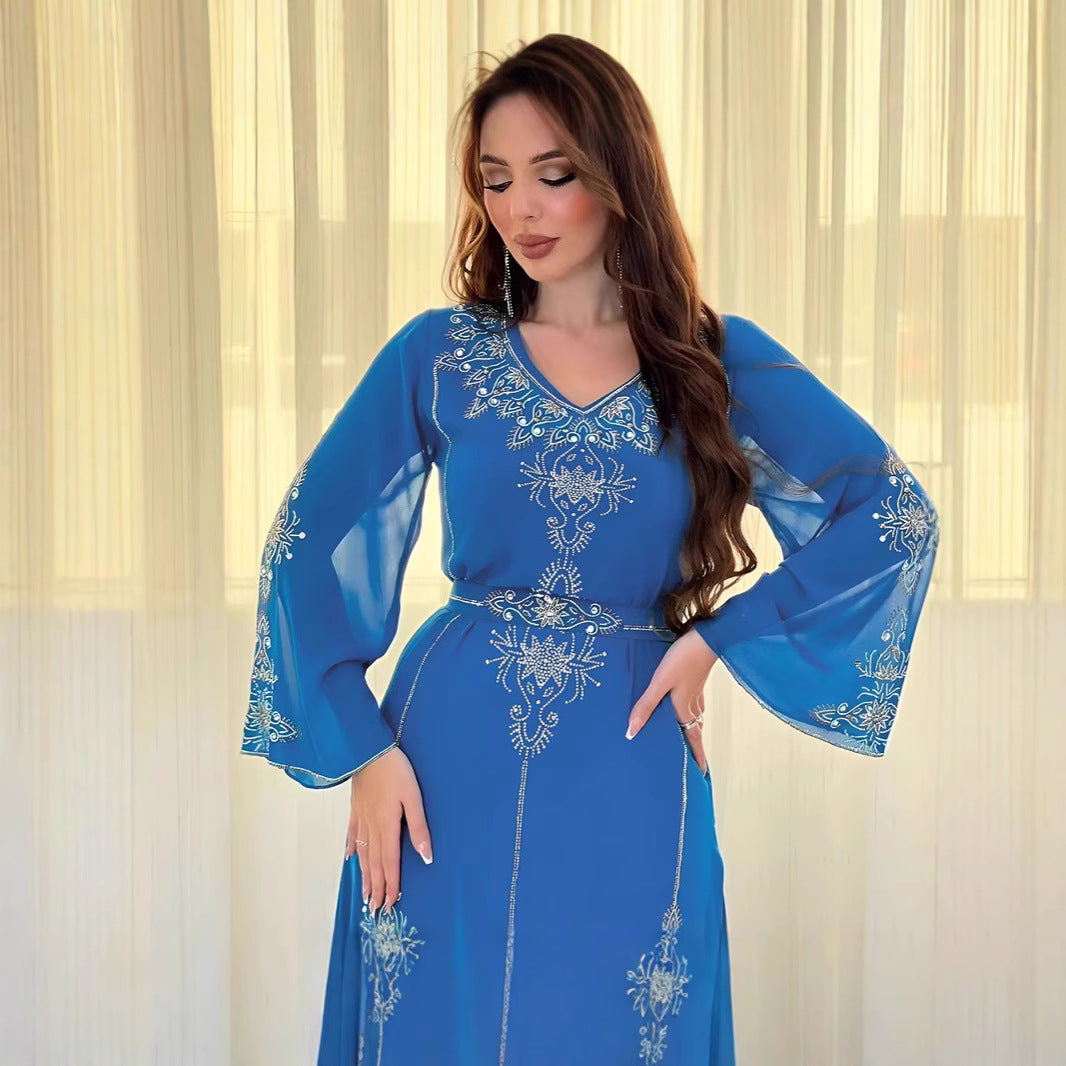 Damen elegantes Maxikleid mit filigranen Stickereien Stalluxe