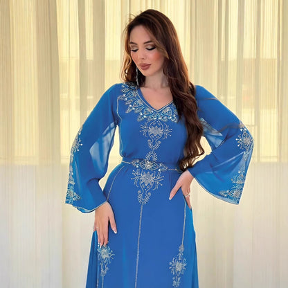 Damen elegantes Maxikleid mit filigranen Stickereien Stalluxe