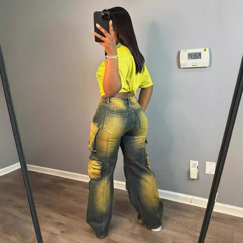 Damen Cargo-Jeans mit trendigem Schnitt und mehreren praktischen Taschen Stalluxe