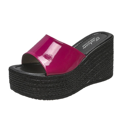 Damen Plattformsandalen mit schickem Glanz Stalluxe