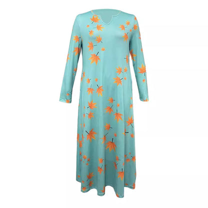 Damen Maxikleid mit V-Ausschnitt und floralem Druck Stalluxe