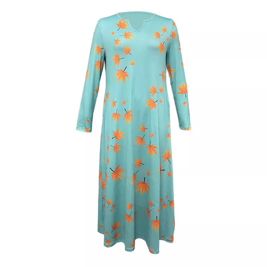 Damen Maxikleid mit V-Ausschnitt und floralem Druck Stalluxe