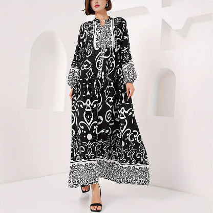 Damen Maxikleid mit kunstvollem Musterdruck Stalluxe